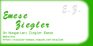 emese ziegler business card